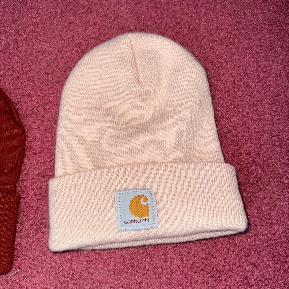 Carhartt Light Pink Cuffed Beanie with Logo Patch